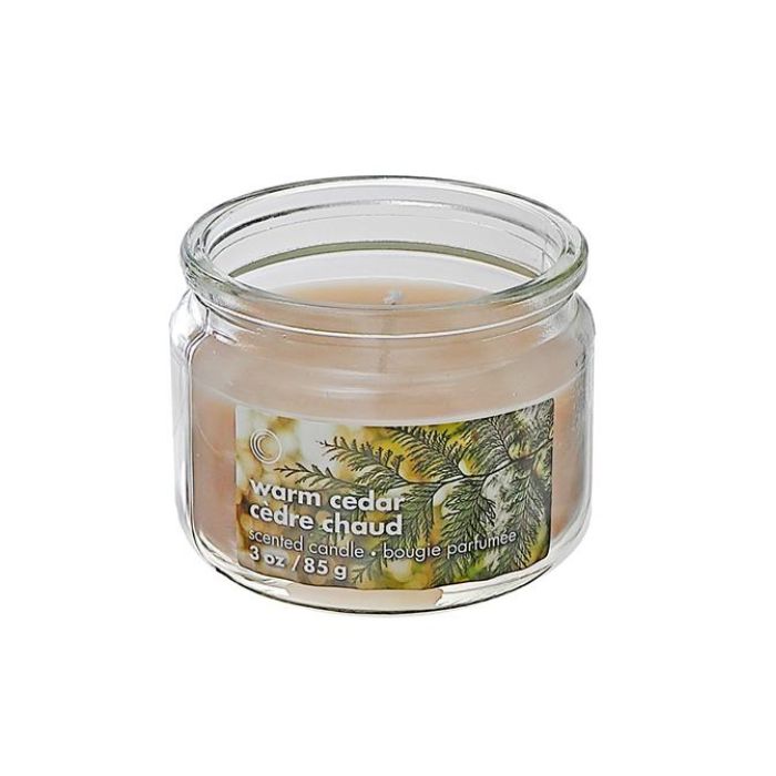 Chandelle pot en vitre 3 oz cèdre chaud