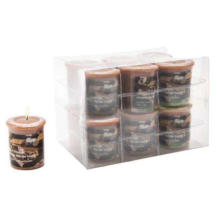 Chandelle votive smores de feu de camp (paquet de 12)