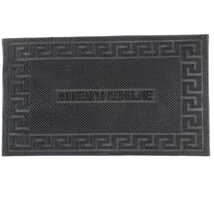 Tapis en caoutchouc 16 po x 24 po noir "Bienvenue"