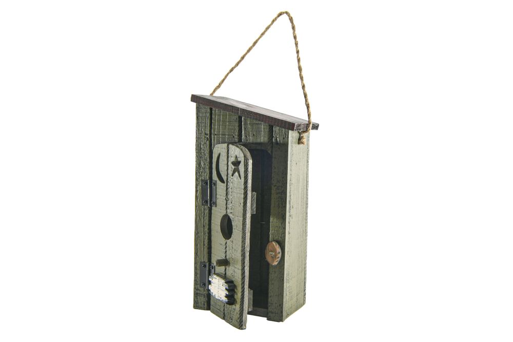 Cabane à oiseau en bois 6,3 po x 4,7 po x 11,8 po verte