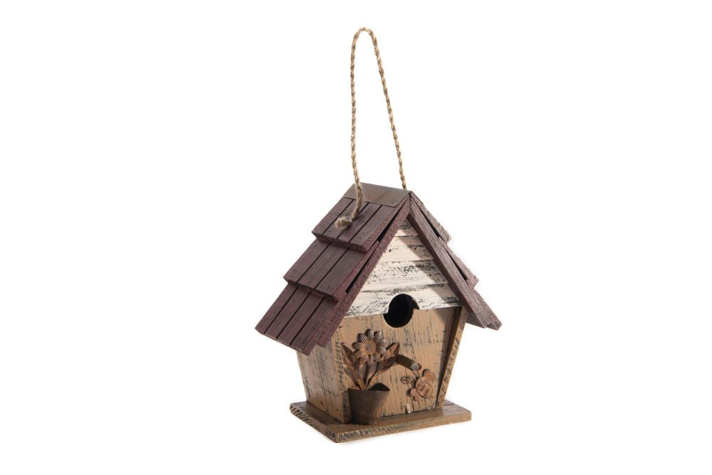 Cabane à oiseau en bois 9,4 po x 4,3 po x 9,4 po