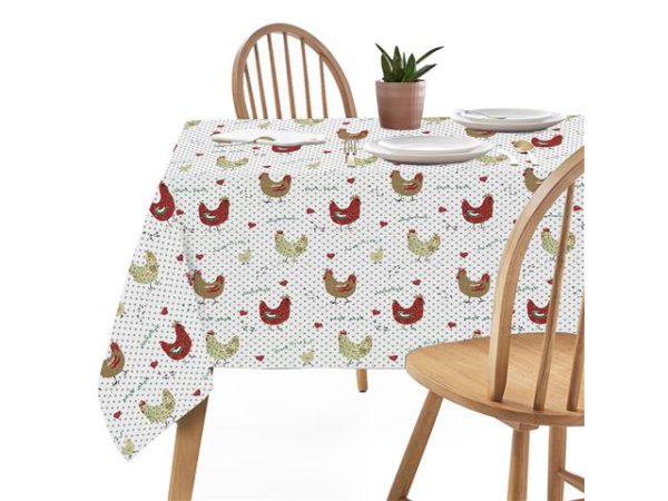 Nappe en tissu poules