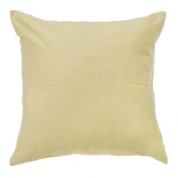 Coussin 18 po x 18 po jaune pâle