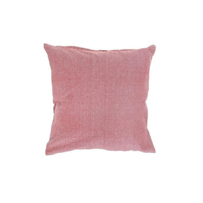 Coussin 18 po x 18 po chambray rouge vin