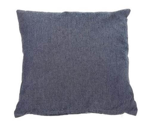 Coussin 18 po x 18 po chambray bleu marine