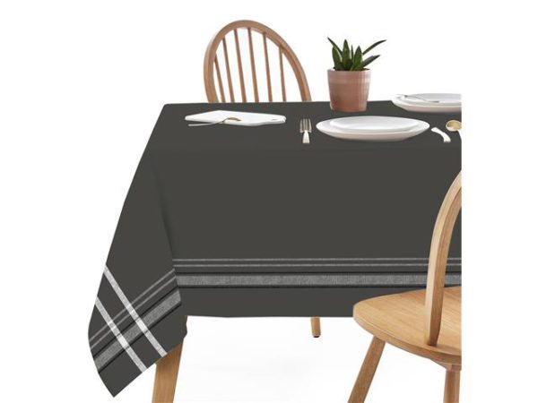 Nappe en tissu bleu bord ligné