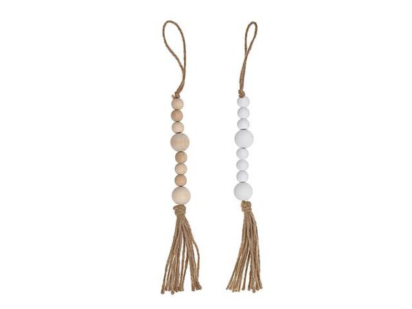 Guirlande de billes en bois avec gland 14 po