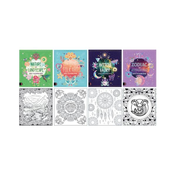 Livre à colorier 8,5 po x 9,5 po mandala pour adulte