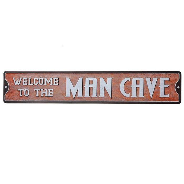Plaque murale embossée 40 po x 7 po Welcome to the man cave