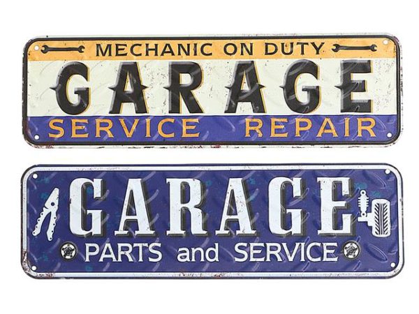 Plaque murale en métal 5 po x 16 po "Garage"