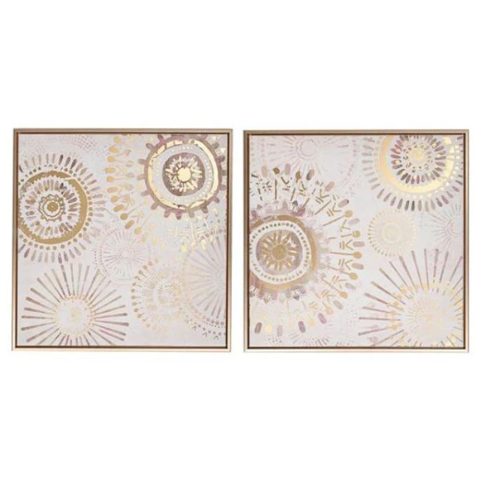 Tableau 20 po x 20 po rond helios or abstrait