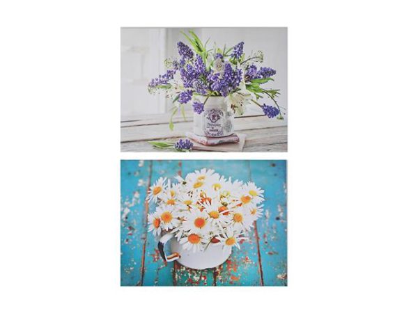 Tableau 16 po x 12 po bouquet de fleurs d'été
