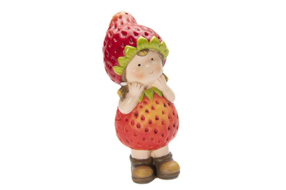 Fille fraise 9 po en terre cuite
