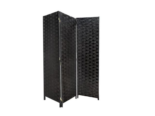 Paravent 53 po x 71 po en bambou noir