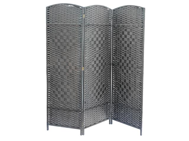 Paravent 60 po x 71 po bambou tressé gris