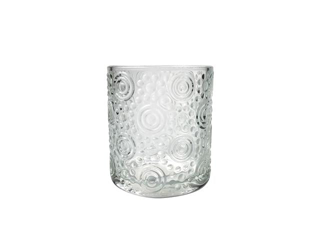 Porte-chandelle en verre 3 po motif cercle