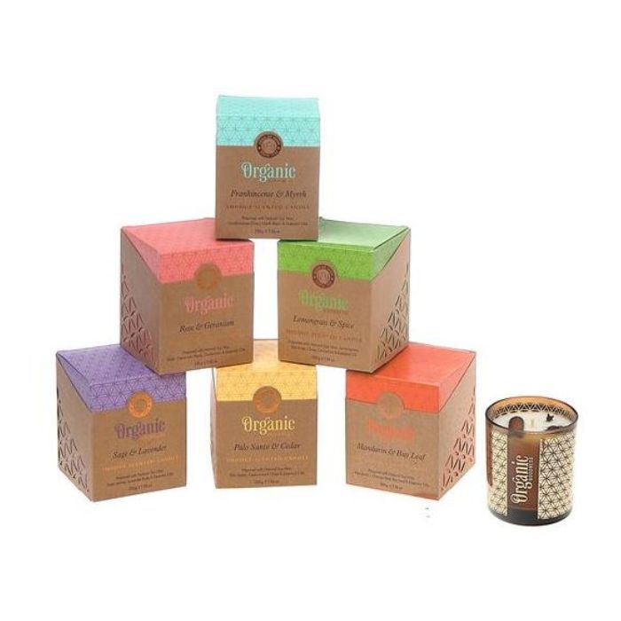 Chandelle parfumée pot en vitre Organic Fleur de vie 7 oz
