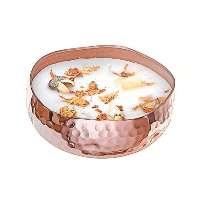 Chandelle au soya parfumée avec 2 mèches dans pot en métal 5,29 oz Aqua oud