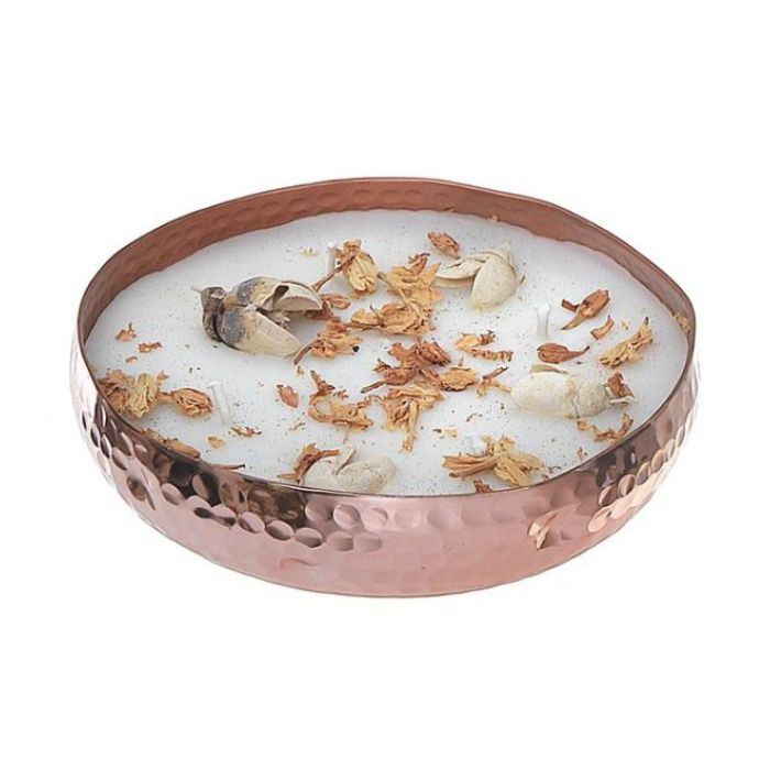 Chandelle au soya parfumée avec 4 mèches dans pot en métal 10,6 oz Aqua oud