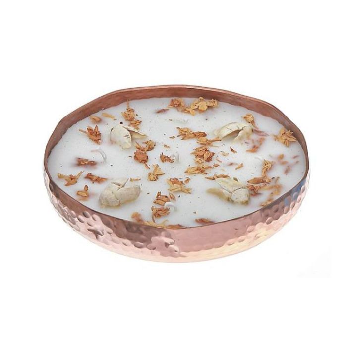 Chandelle au soya parfumée avec 5 mèches dans pot en métal 14 oz Aqua oud