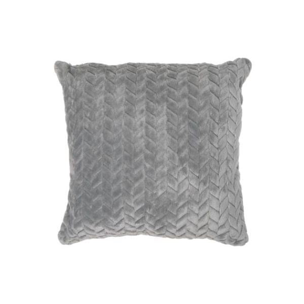 Coussin 18 po x 18 po doux chevron gris