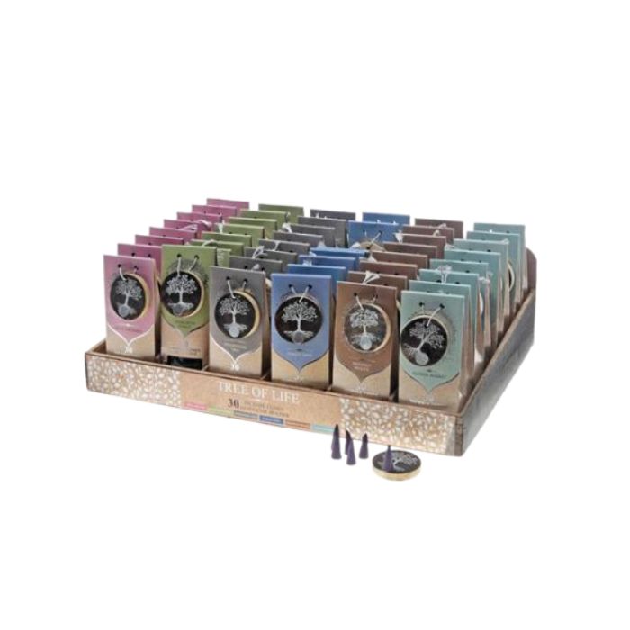 Cônes d'encens Tree of Life avec support (Boîte de 30)