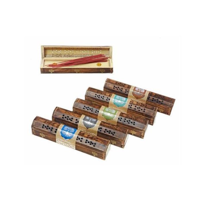 Boîte pour bâtons d'encens avec 10 bâtons d'encens