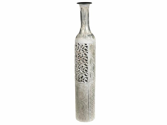 Vase en métal modèle Junction blanc