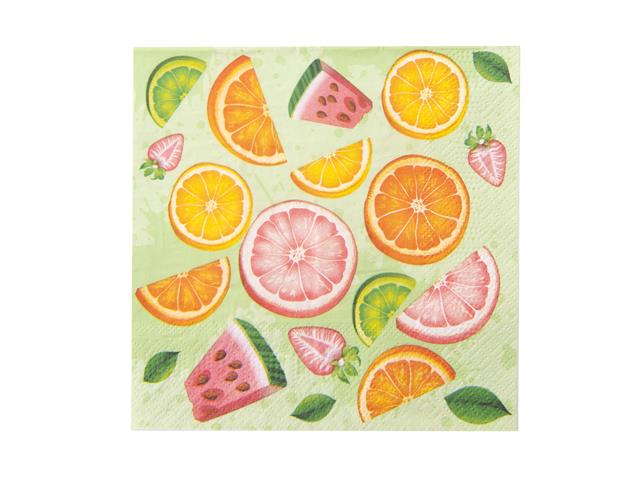 Serviette de table en papier fruits (paquet de 20)