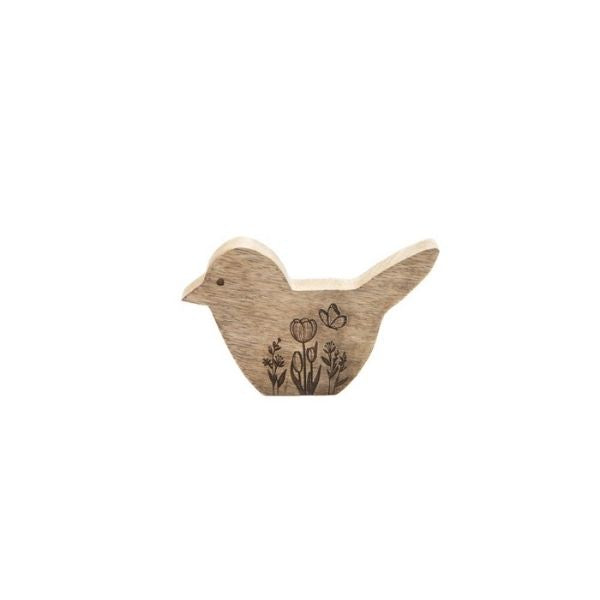 Oiseau décoratif 5,5 po x 3,5 po x 1 po en bois