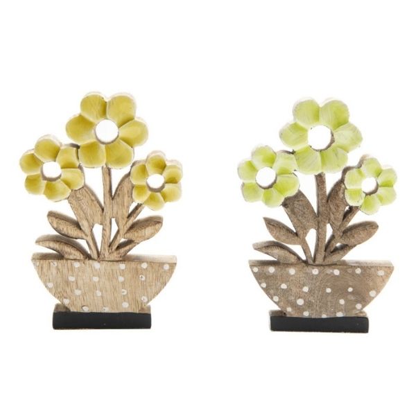 Marguerite décorative 7 po x 4,5 po x 1 po en bois