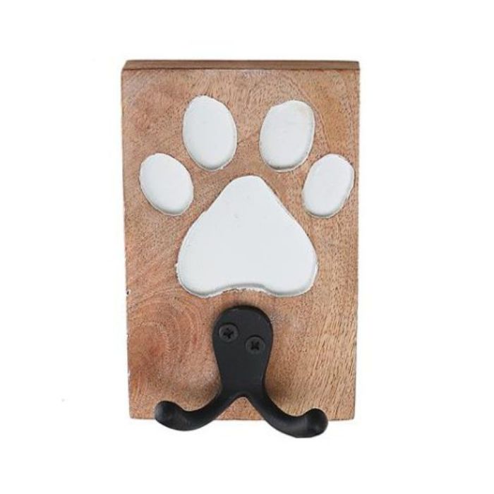 Plaque patte de chien 3,75 po x 2,25 po x 6 po avec crochet double noir