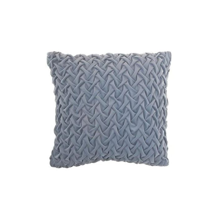 Coussin 18 po x 18 po Monica tressé gris bleu