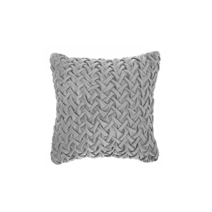 Coussin 18 po x 18 po Monica tressé gris