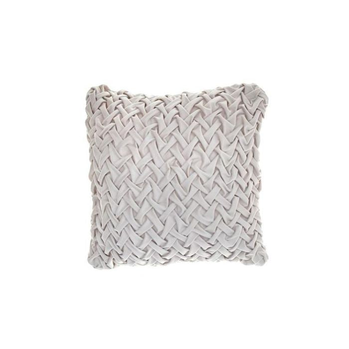 Coussin 18 po x 18 po Monica tressé ivoire
