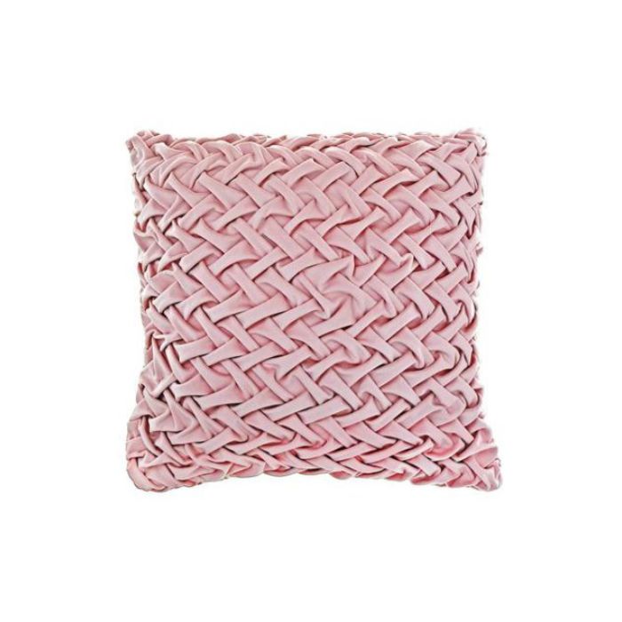 Coussin 18 po x 18 po Monica tressé rose pâle