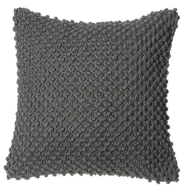 Coussin 18 po x 18 po tissu texturé gris foncé