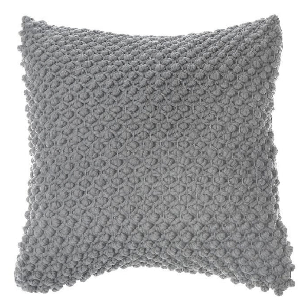 Coussin 18 po x 18 po tissu texturé gris pâle