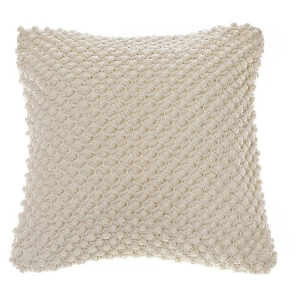 Coussin 18 po x 18 po tissu texturé blanc