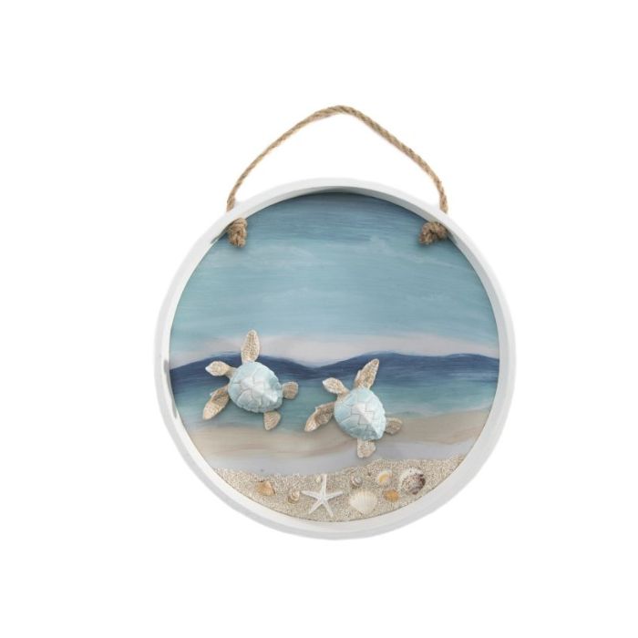 Cadre vitrine rond 11,8 po x 1 po x 11,8 po tortue de mer