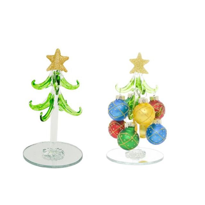 Sapin en verre porte-ornement