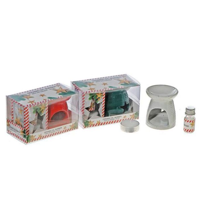 Ensemble cadeau de brûleur en céramique avec huile