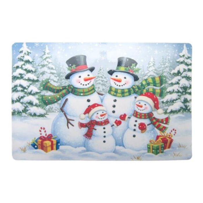 Napperon 10,75 po x 16,75 po famille de bonhomme de neige