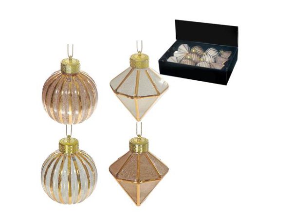 Ornement boule de Noël 3 po champagne