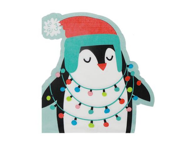 Serviette de table en papier 3 plis pingouin (paquet de 12)