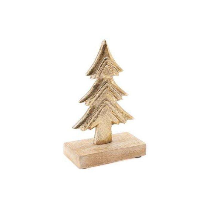 Sapin de bois 4,3 po x 2 po x 6,5 po sur base de bois