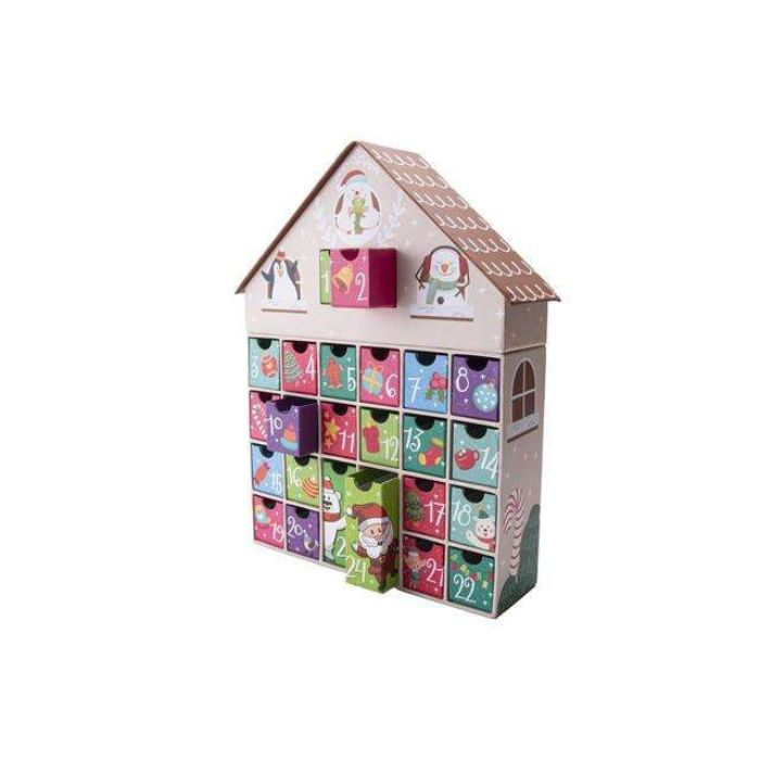 Calendrier de l'avent 10,85 po x 3,15 po x 15,15 po cabane d'oiseau en bois