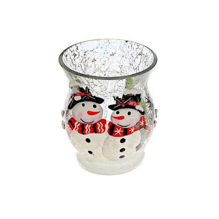 Porte-chandelle 3,1 po x 3,5 po duo de bonhomme de neige