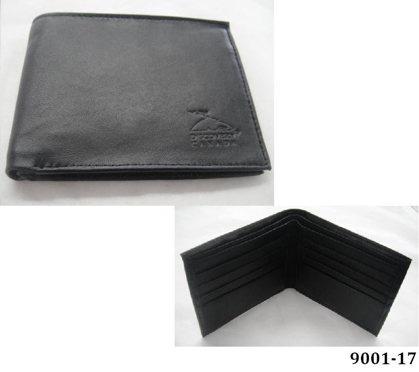 Portefeuille pour homme en cuir noir