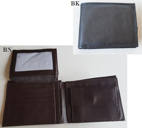 Portefeuille pour homme en cuir 3 plis brun
